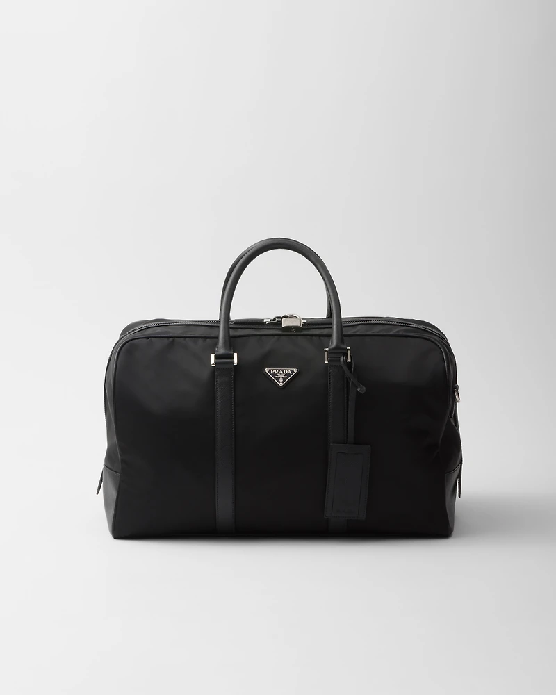 Re-Nylon and Saffiano leather duffel bag