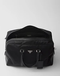 Re-Nylon and Saffiano leather duffel bag