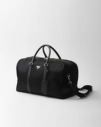 Re-Nylon and Saffiano leather duffel bag