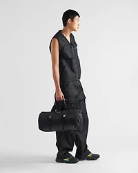Re-Nylon and Saffiano leather duffle bag