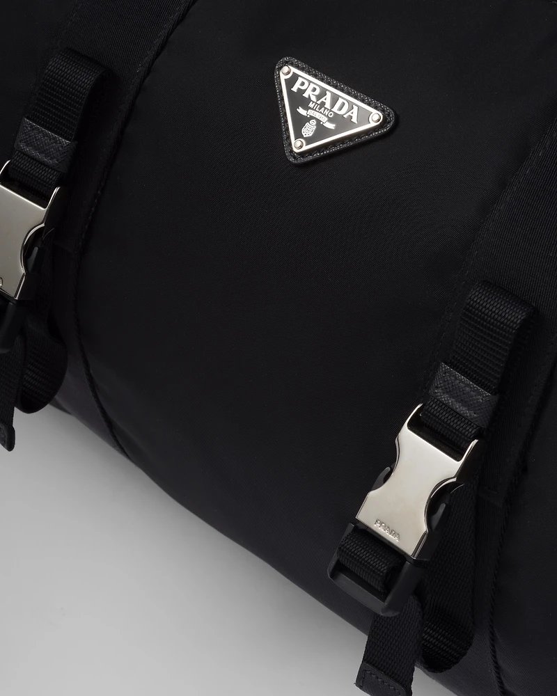 Re-Nylon and Saffiano leather duffle bag