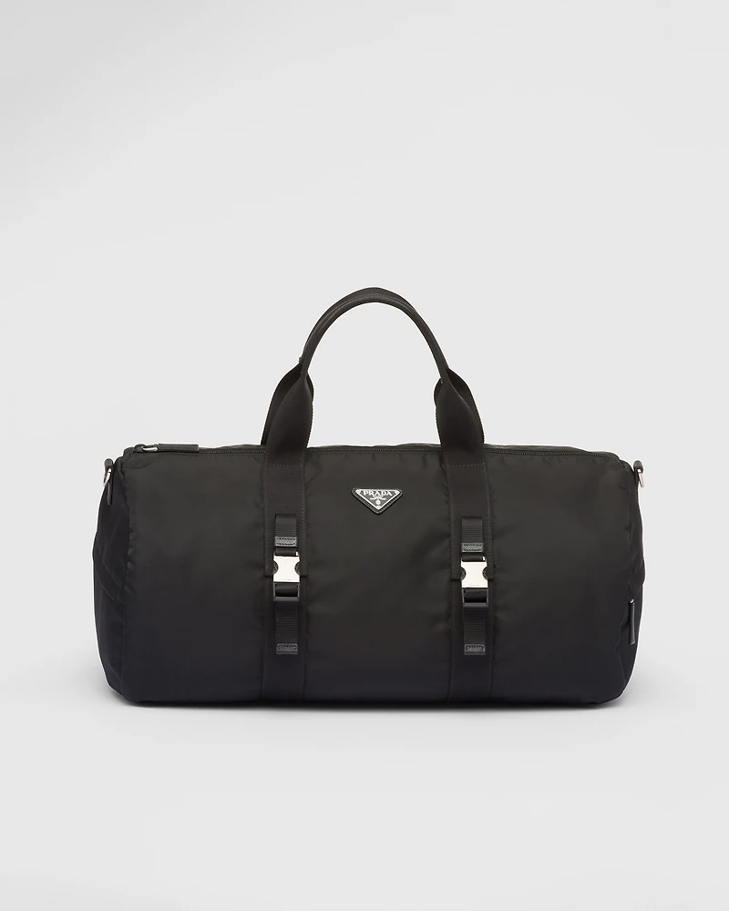 Re-Nylon and Saffiano leather duffle bag