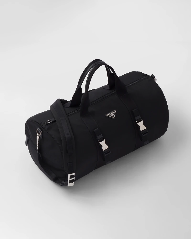 Re-Nylon and Saffiano leather duffle bag