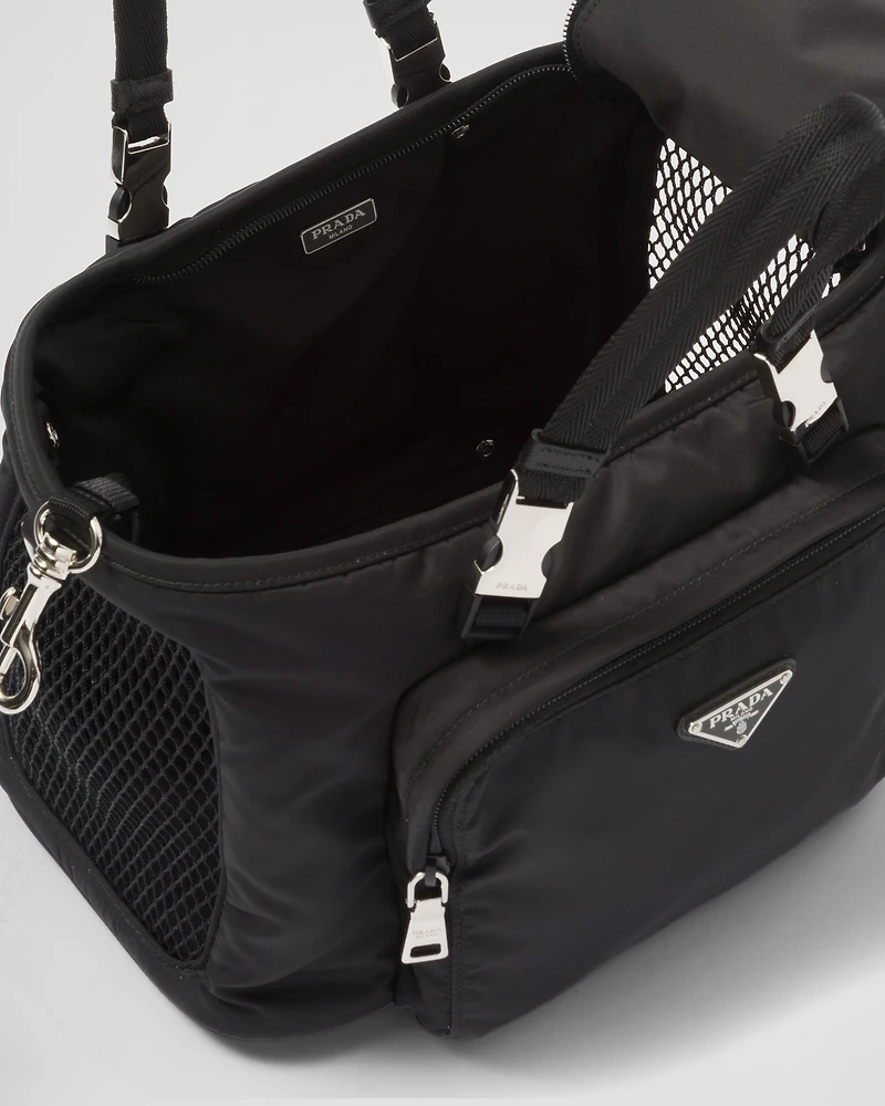 Re-Nylon and Saffiano leather pet bag