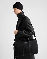 Re-Nylon and Saffiano leather duffel bag