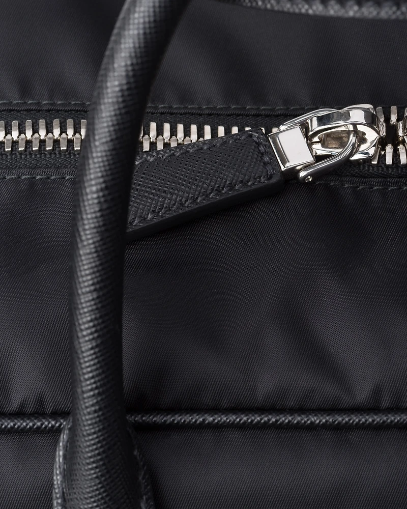 Re-Nylon and Saffiano leather duffel bag