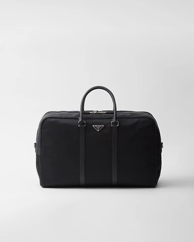 Re-Nylon and Saffiano leather duffel bag