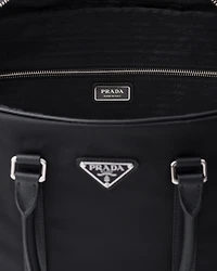 Re-Nylon and Saffiano leather duffel bag