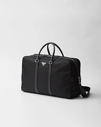 Re-Nylon and Saffiano leather duffel bag