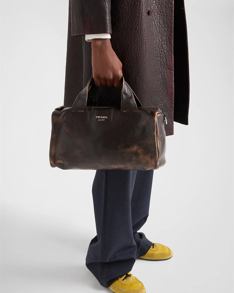Small nappa leather duffle bag