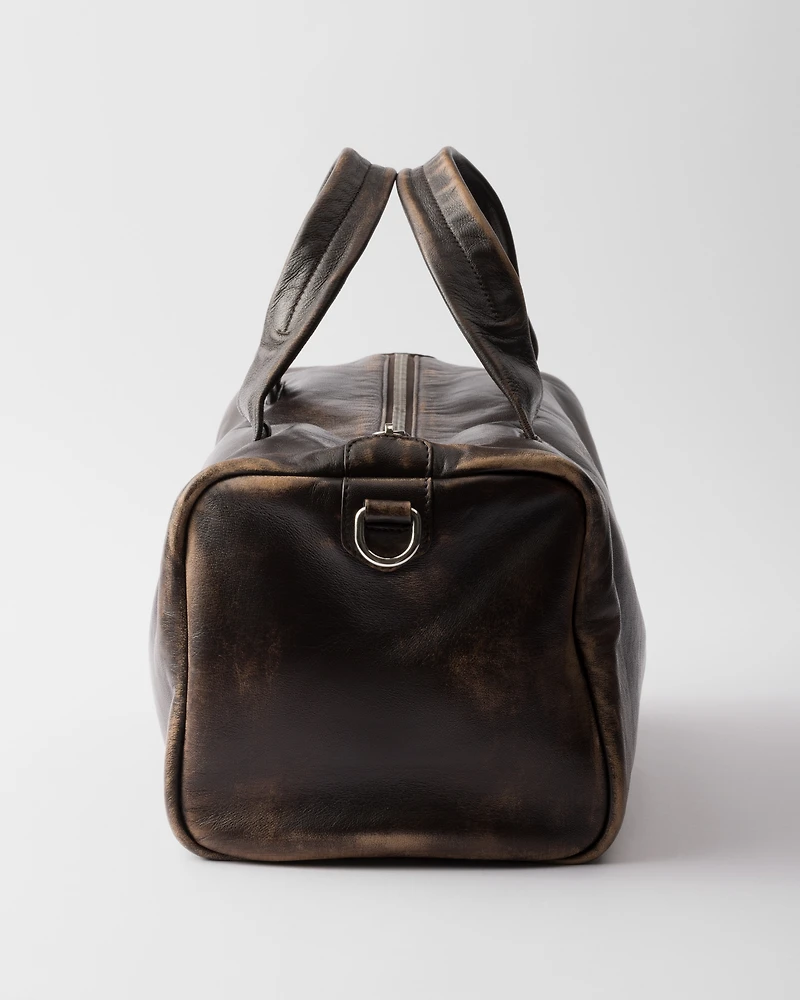 Small nappa leather duffle bag