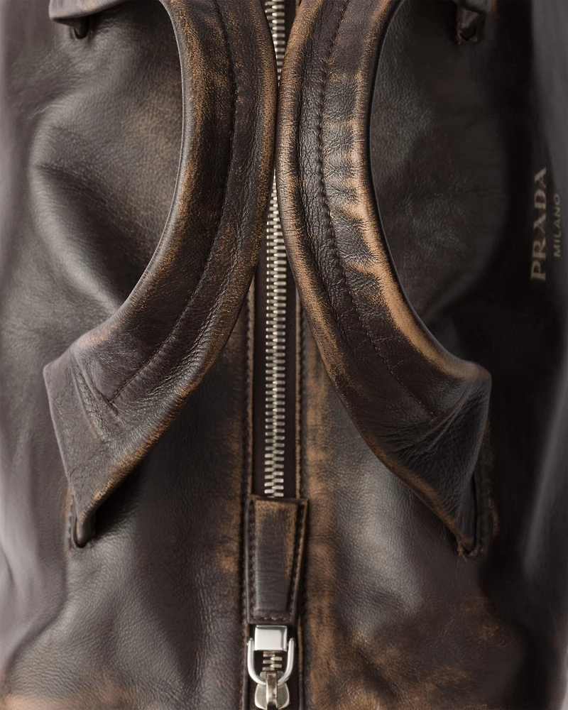 Small nappa leather duffle bag