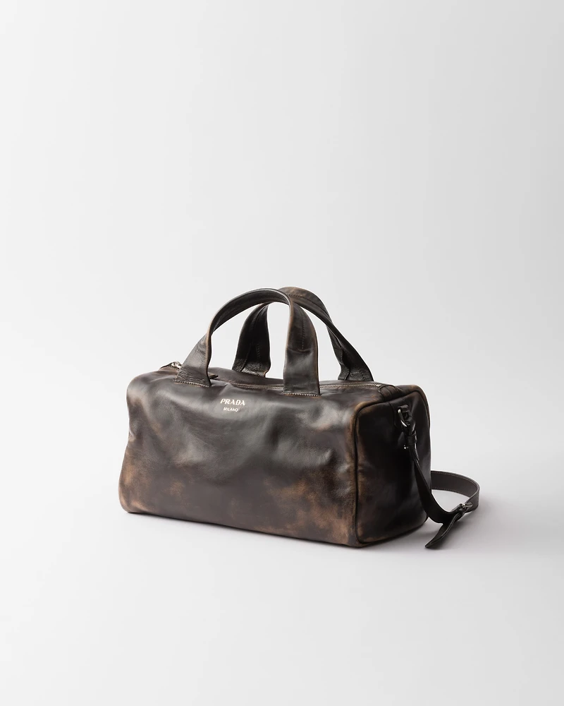 Small nappa leather duffle bag