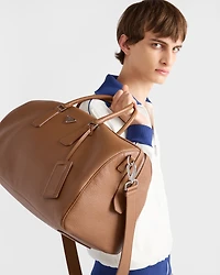 Leather duffel bag
