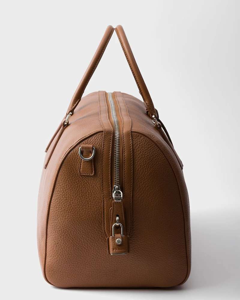 Leather duffel bag