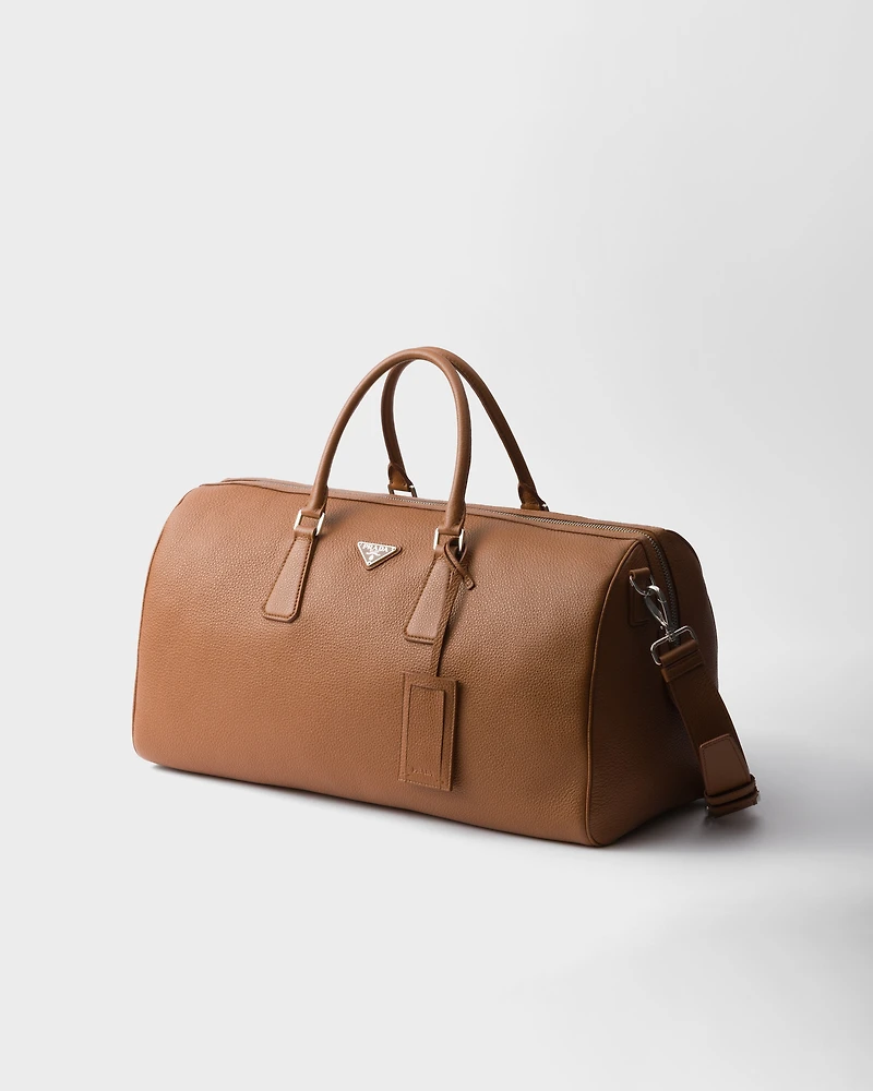 Leather duffel bag