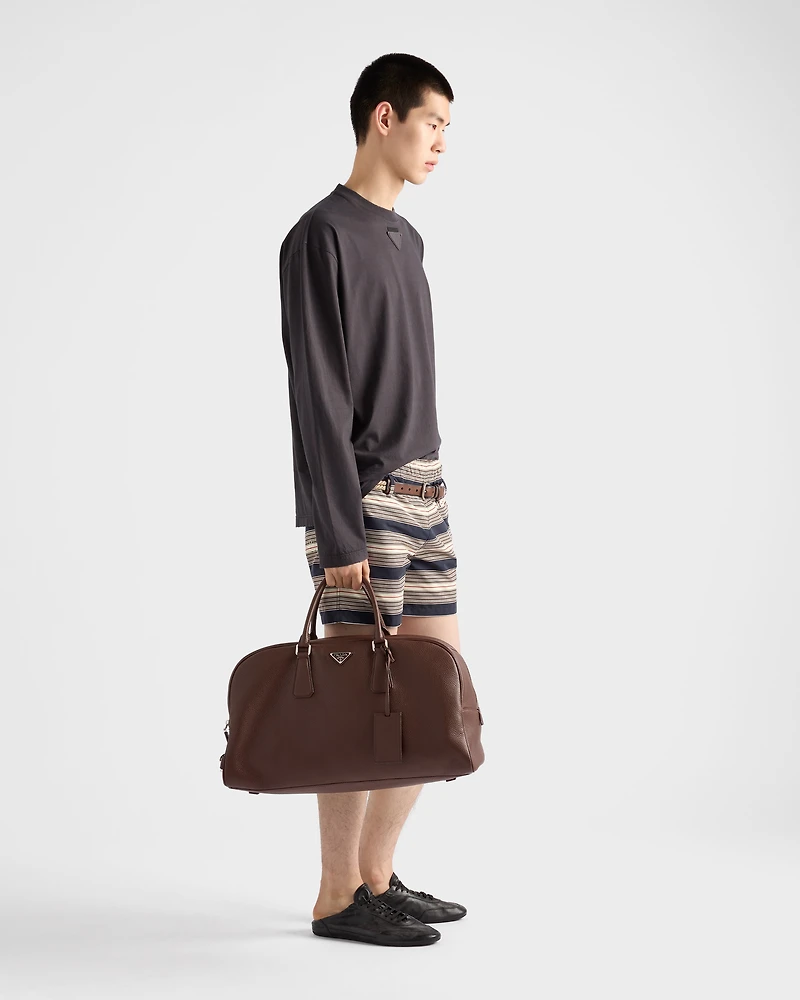 Leather duffle bag