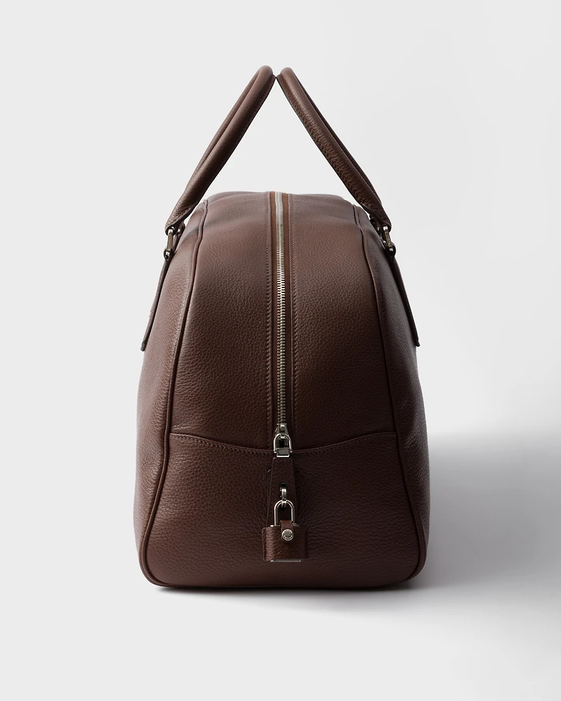 Leather duffle bag