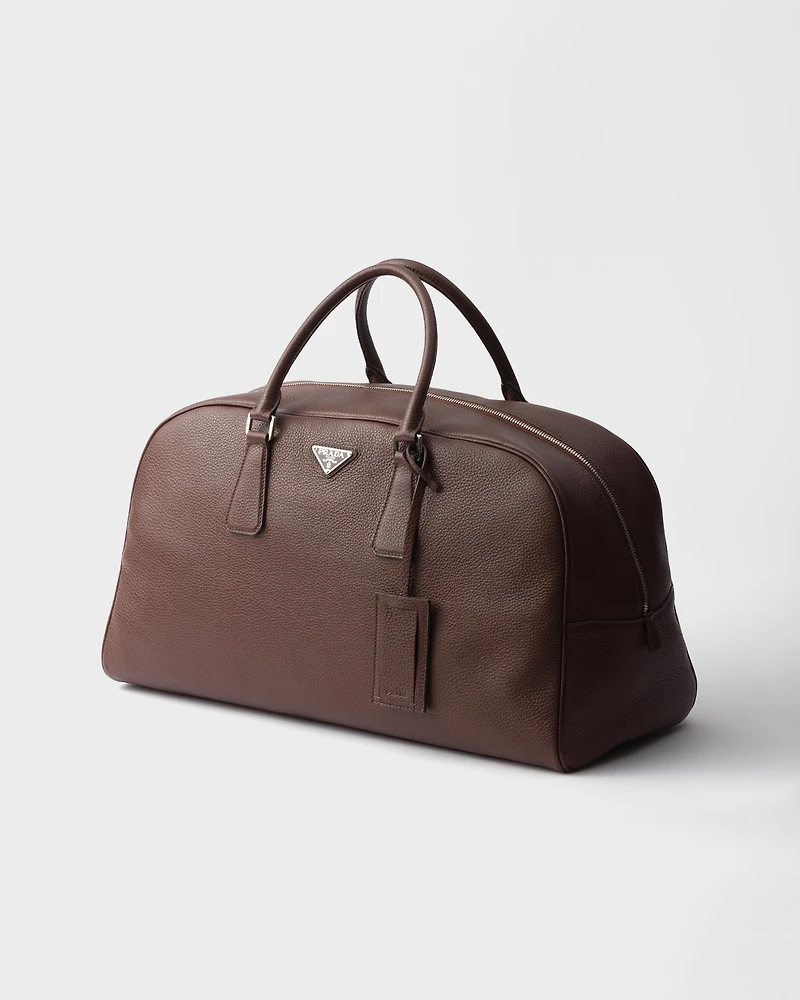 Leather duffle bag