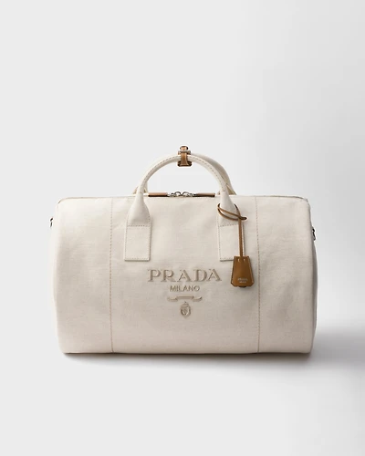 Linen blend duffle bag