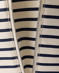 Striped canvas duffle bag