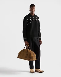 Suede duffle bag