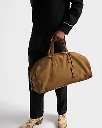 Suede duffle bag