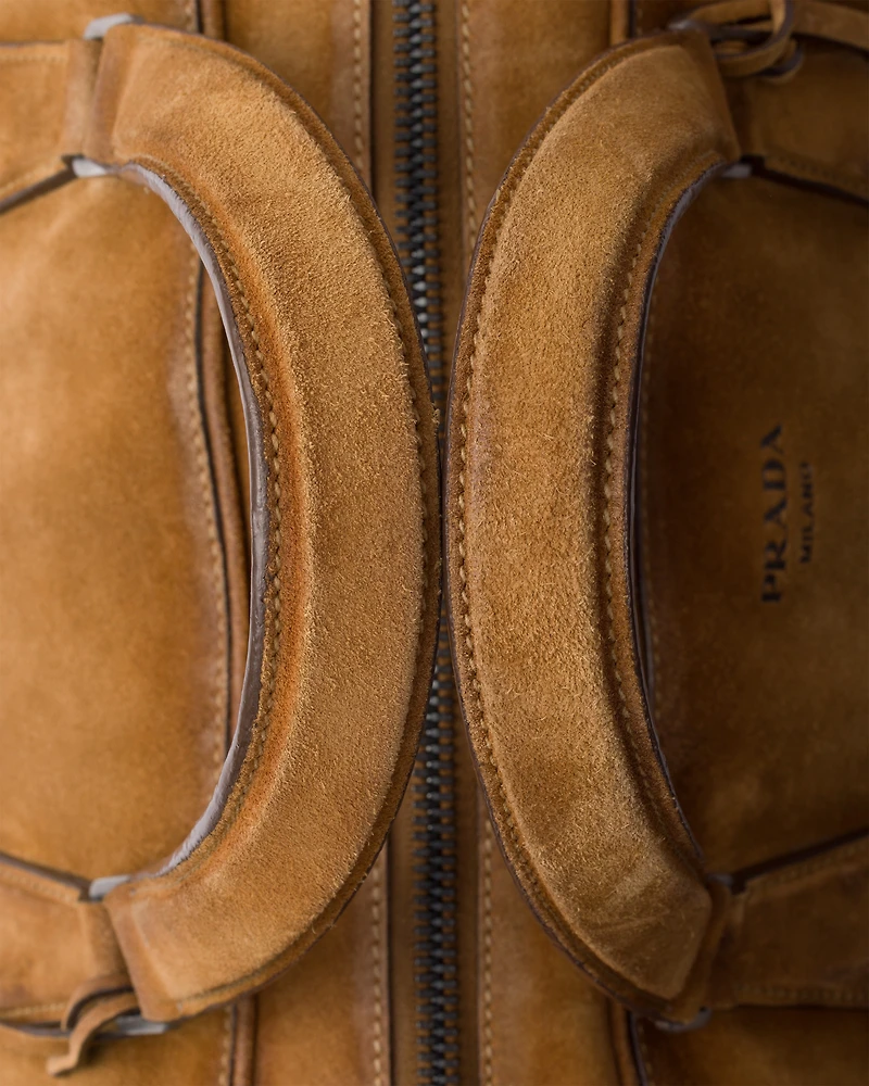 Suede duffle bag