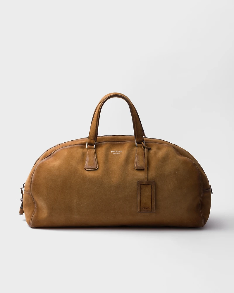 Suede duffle bag