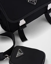 Re-Nylon and Saffiano leather shoulder bag