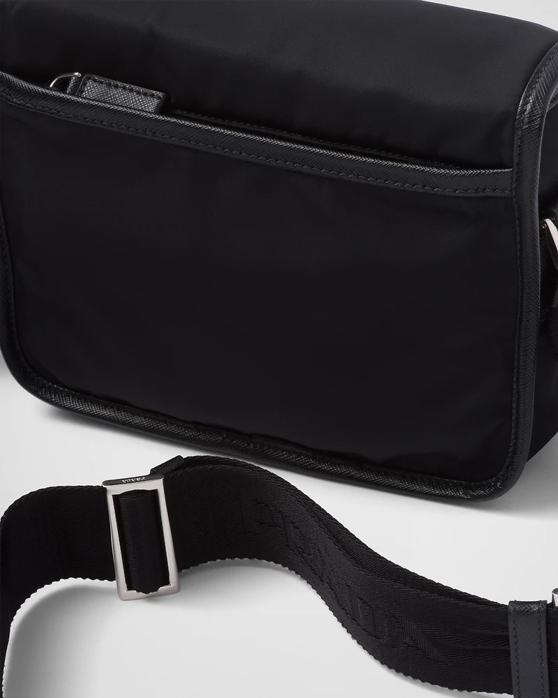 Re-Nylon and Saffiano leather shoulder bag