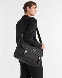 Re-Nylon and Saffiano leather shoulder bag