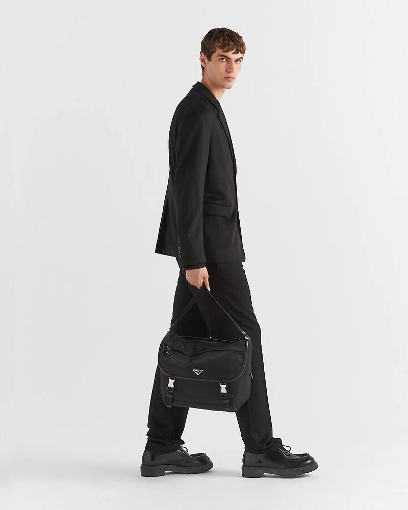 Re-Nylon and Saffiano leather shoulder bag