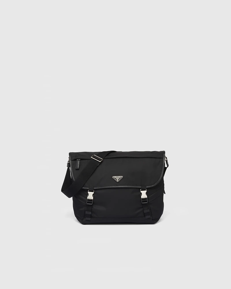 Re-Nylon and Saffiano leather shoulder bag