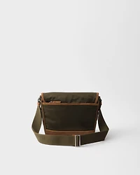 Medium Re-Nylon and suede shoulder bag