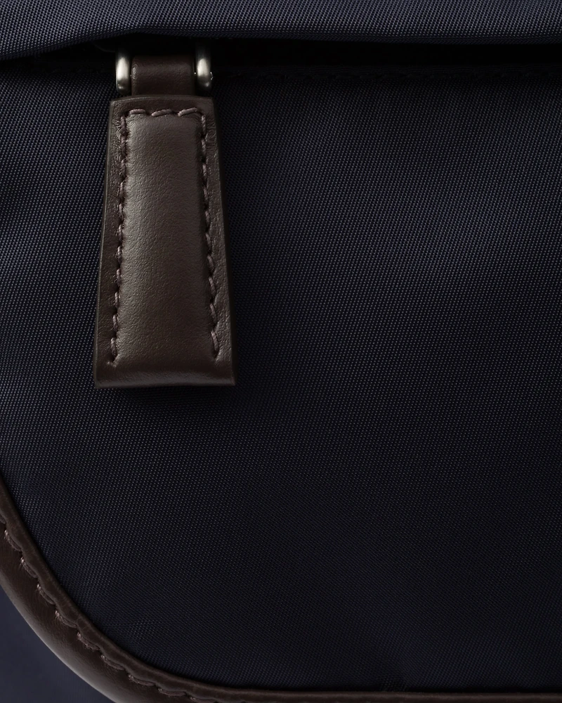Re-Nylon and leather shoulder bag