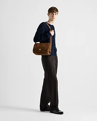 Suede shoulder bag