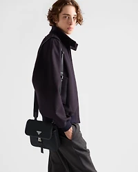 Re-Nylon and Saffiano leather shoulder bag