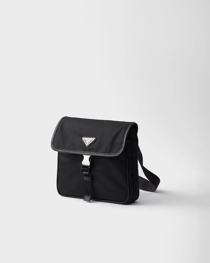 Re-Nylon and Saffiano leather shoulder bag