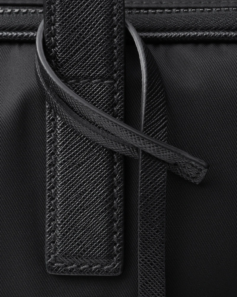Re-Nylon and Saffiano leather briefcase