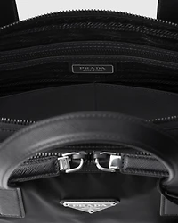 Re-Nylon and Saffiano leather briefcase