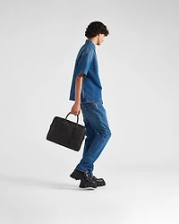 Saffiano leather briefcase