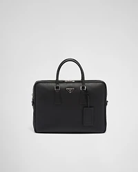 Saffiano leather briefcase