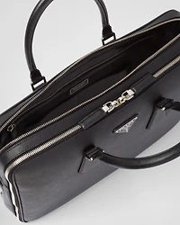 Saffiano leather briefcase