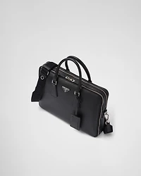 Saffiano leather briefcase