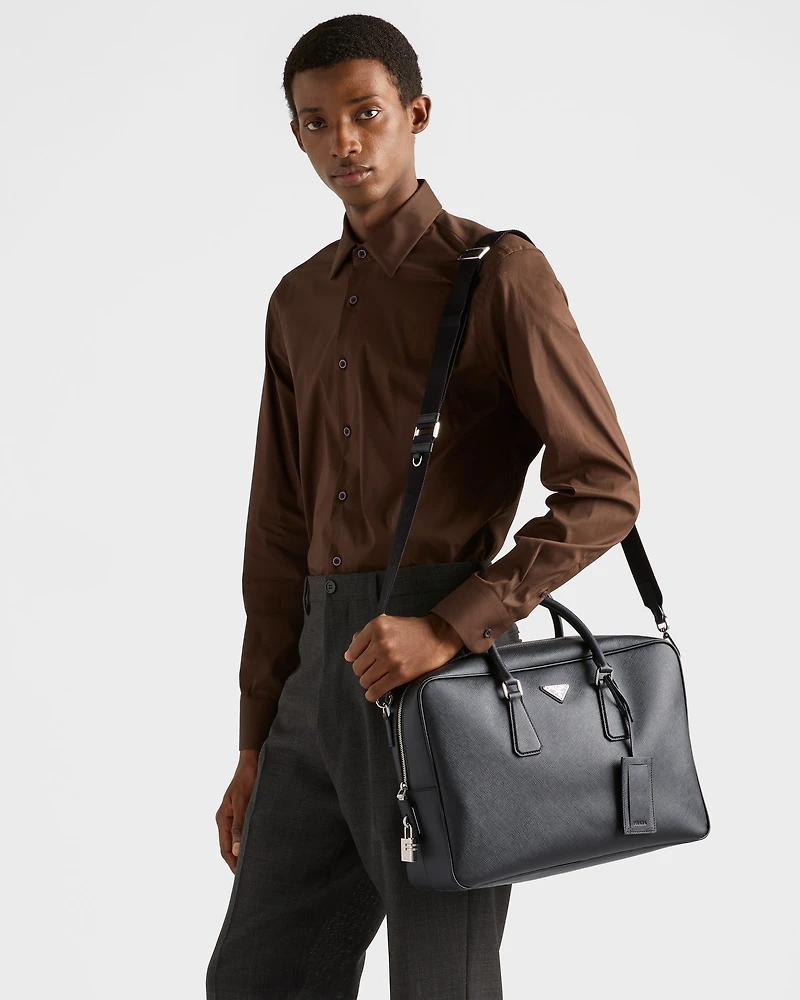 Saffiano leather work bag