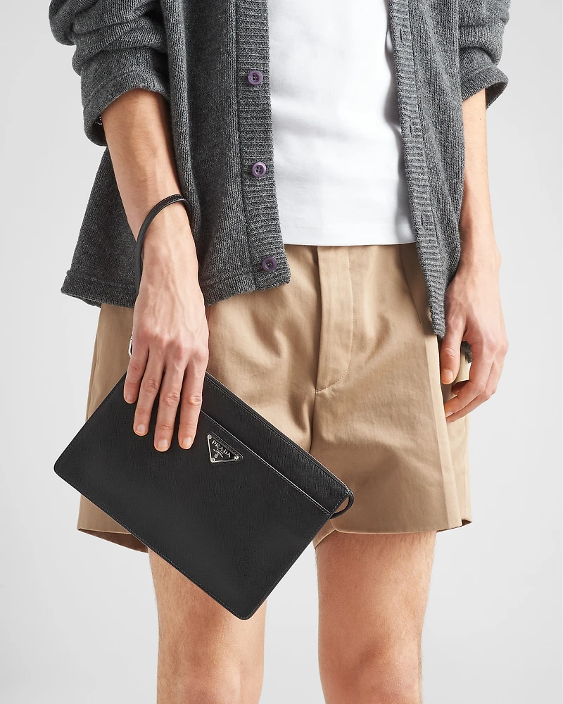 Saffiano Leather Pouch