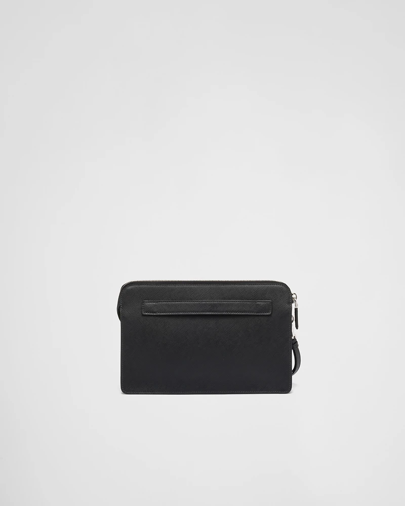 Saffiano leather pouch