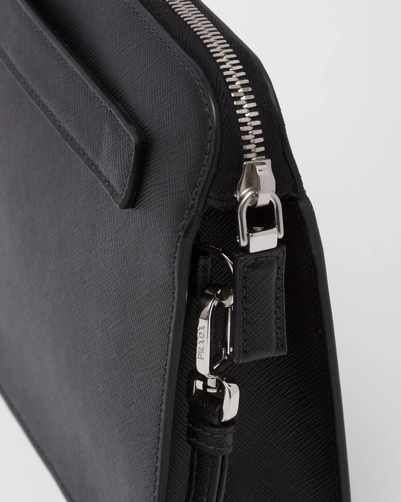 Saffiano leather pouch