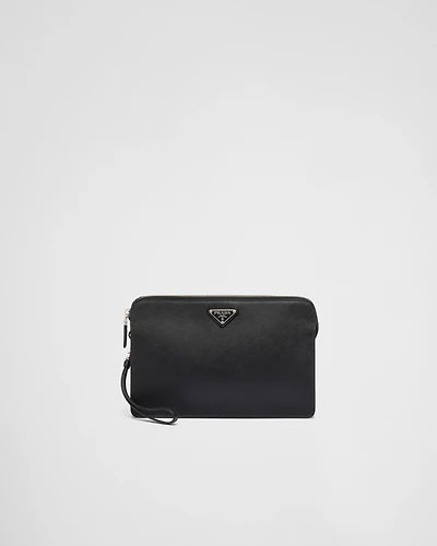 Saffiano leather pouch